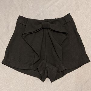 Audrey 3+1 Black High Waisted Bow Ruffle Shorts S